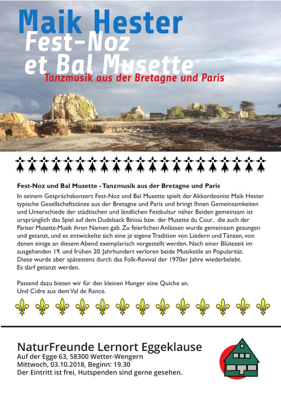 Plakat zur Veranstaltung Fest-Noz et Bal Musette (Bild: Wolfgang Schmidt)