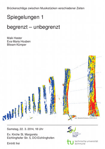 Plakat zur Konzertreihe Spiegelungen (Entwurf: Bileam Kümper)